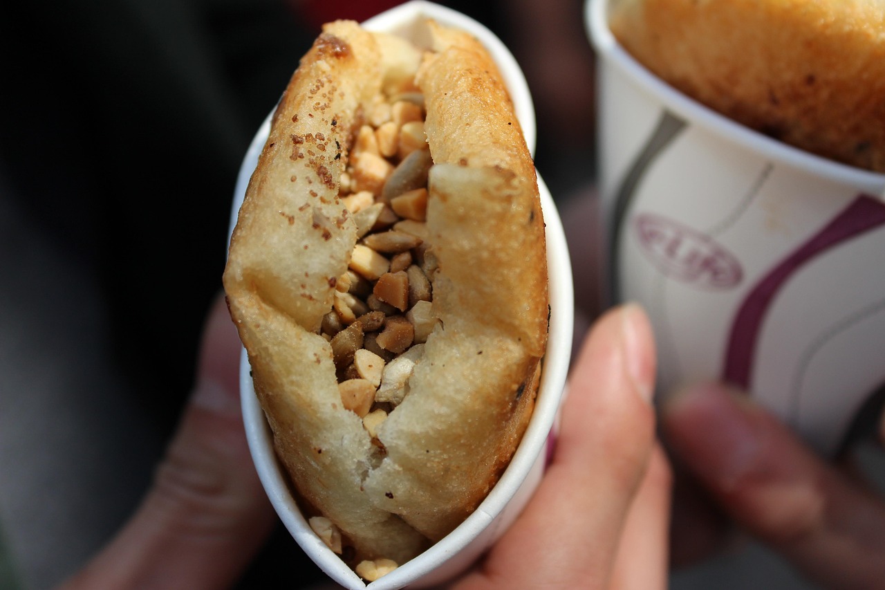 Traditional Korean street food Hotteok with crispy outside and melted cinnamon sugar inside