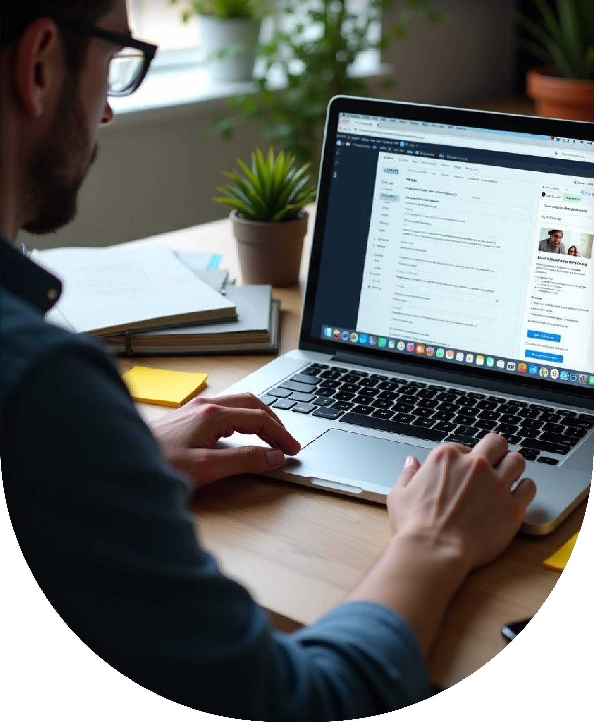 Person working on laptop