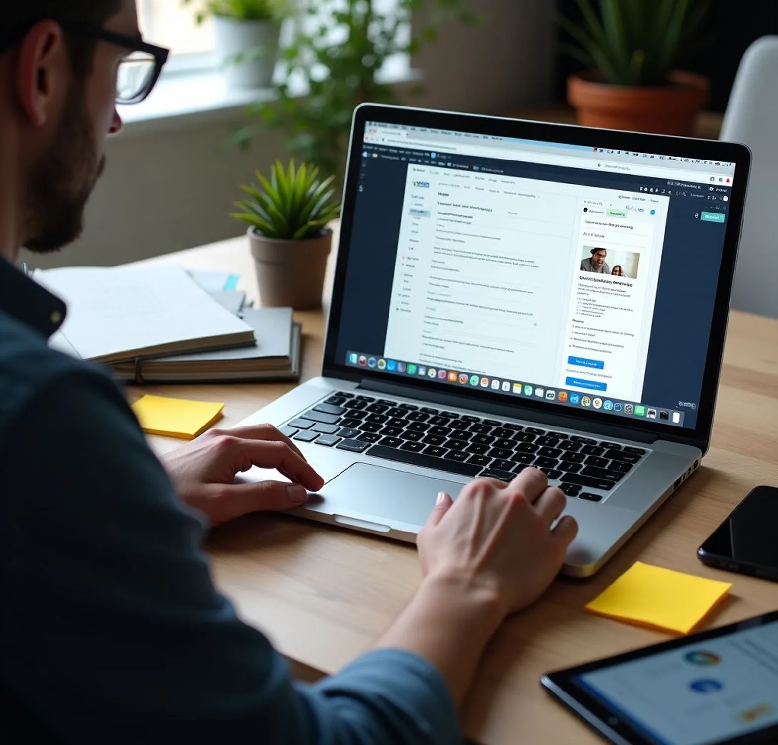 Person working on laptop